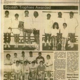 Squash trophies 1987, Greymouth Evening Star