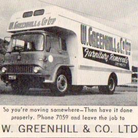W. Greenhill & Co, Greymouth advert. 1965.