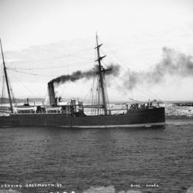 SS Pukaki leaving Greymouth.