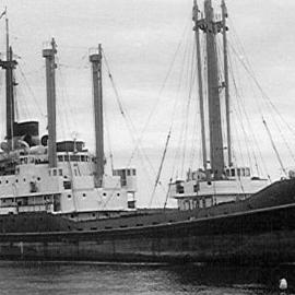 Navua leaving Greymouth carrying coal to Portland, March 1970.