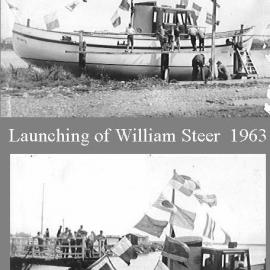 Launching of the Greymouth Harbour Board Tug the William Steer, 1963.