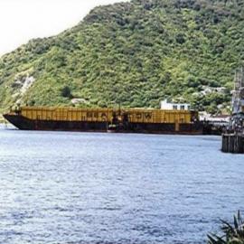 Swinging Barge in Grey River prior to loading with coal.2001.