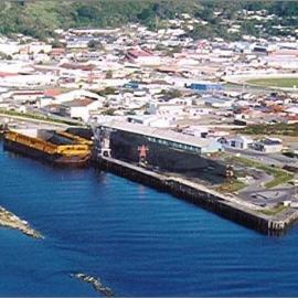 Sea Tow Tugs 25 and 22 and Barges 17and 4 loading coal 2001, Greymouth.