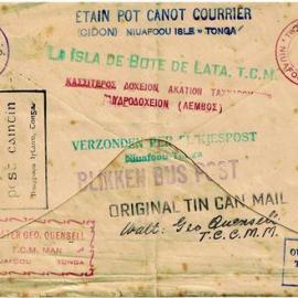 Tin Can Mail dropped over board from the Steamer Maunganui, Sep 18th, 1937