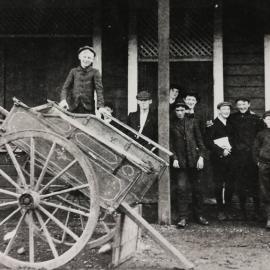 Dalzells Butchery and staff, Runanga..ca.1910.