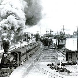 A Christchurch-bound express behind Q class Pacific no 340, Greymouth.1926