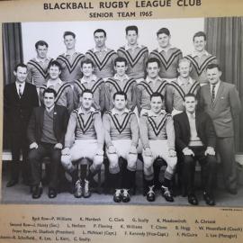 Blackball Rugby League Club ,Senior Team,1965.