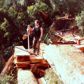 A "nibble" at bush up Punakaiki way . 1980`s.  -2 PHOTOS-