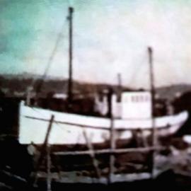 Dick Marleys boat, Norna ,on the slip behind Preston's fish factory 