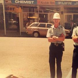  " Punks outside the Post Office. Greymouth. 1986."