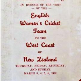 Womens Cricket Itinerary, March 1949.