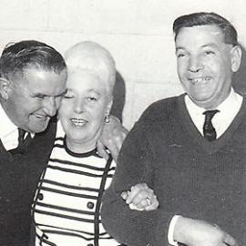 Herb Robinson, Mrs Tom Porter and Jimmy Duff at the Railway Social,  Greymouth.