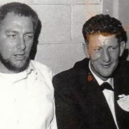 Railway Social, Bruce Smith on right, Greymouth.