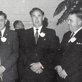 Alan Leckie on right next to Kevin Wyatt at Railway Social, Greymouth.