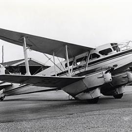 Southern Scenic Airways,De Haviland DH89B at Hokitika 1970s.