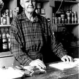 Keith "Robbie" Robertson - the last storekeeper at the Okarito General Store. February.1984.