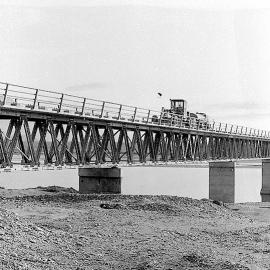 Crossing the new Haast Bridge.1965.