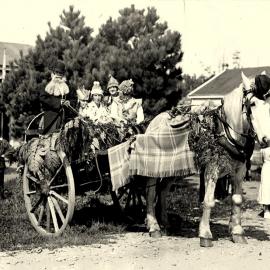 F. Key's delivery horse Myrtle at a celebration in Dunollie or Runanga.ca.1920`s.