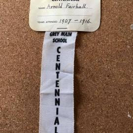 Arnold Fairhall,attendee from 1907 to 1916-Grey Main School Centennial.1976.