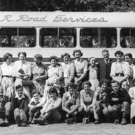 Road Services bus at Fox Glacier, 1960`s.