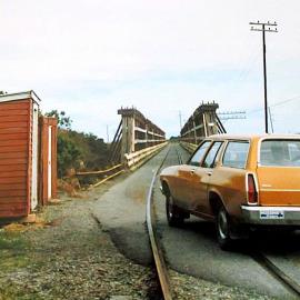 Driving over the Arahura bridge.1985.