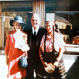 Mrs and Henry Doc Woods and Mattie Dewar in Reefton, 1979.