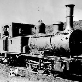 Fairlie Engine under tow at Reefton Railway Station.