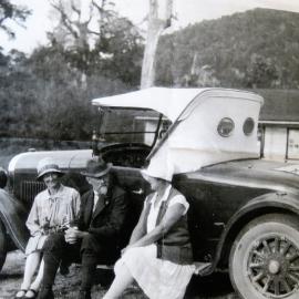 Dr Ebenezer Teichelmann out for a drive from Hokitika, circa 1927