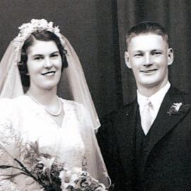 Tuck family of Nelson Creek: Ernie & Isabel Tuck's wedding day 3 May 1941.