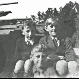 Kotuku boys: John O'Leary, Billy Hall and in front Jack O'Brien.1920`s.