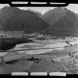 Aerial of Mahitahi, Bruce Bay.1958.