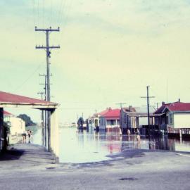 Leonard Street in flood, Greymouth.