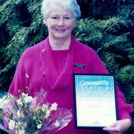 Toohey Family - Pauline Toohey with her Community Service Award.