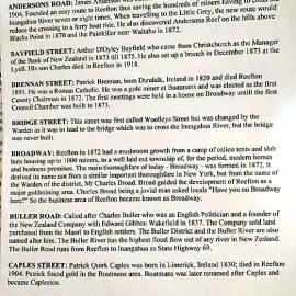 A history of the street names in Reefton.