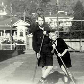 Junior Morresey and a friend at the Marist Brothers .ca.1946. 