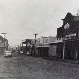 Looking south along Revell Street, which is being widened, Hokitika  *ALAN WISDOM COLLECTION*