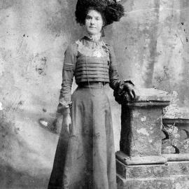 Emma Ruffel , nee King, in her going away dress.Greymouth.ca.1902.