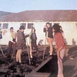 ALBUM - Grey High Hostel 3rd formers 'extra duties' gardening .1975.