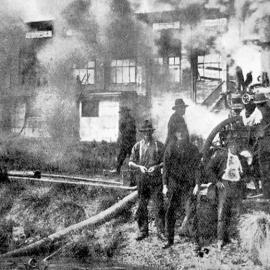 Victoria Park Grandstand fire, Greymouth .1926.
