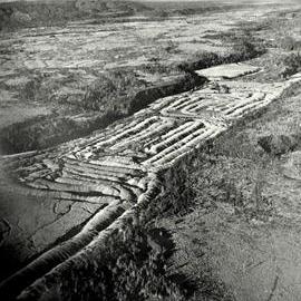 The devastation caused by Gold Dredging near Ngahere. ca.1964.   - 2 PHOTOS -