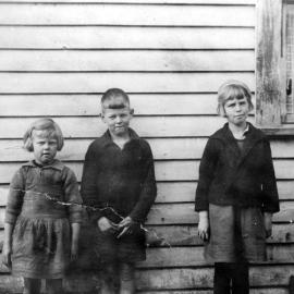 Kathleen, Bill and Hazel Lucas at Kotuku - about 1935