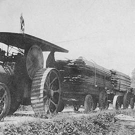 Orwell Creek - Carting Timber to the railhead at Ahaura.1924.