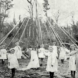 Maypole in Blackball Public School playground, 1902