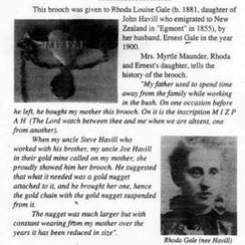 Gale & Havill treasures ... gold nugget on the brooch.  - 2 PHOTOS -