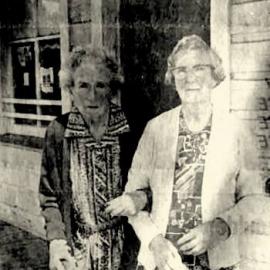 Cath and Agnes Fisher retire as store keepers, Nelson Creek.
