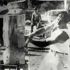 Danny Gilsenan in the Southern Axemen`s Association Championships.1983.