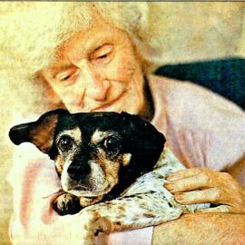 Dorrie McArthur of Blackball with her 15 year old faithful dog, Lady.1997.