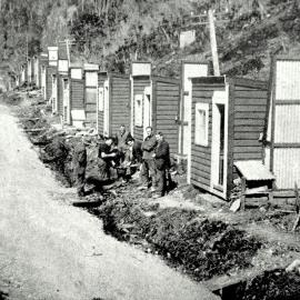 Little Ohika railway camp on the Inangahua - Westport line .1928.