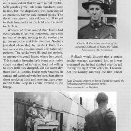 Charles A Davidson,aboard the troopship, Tahiti -during the 1918 flu pandemic.