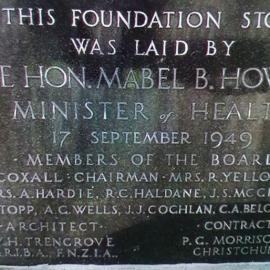 The foundation stone on the "new" Reefton Hospital